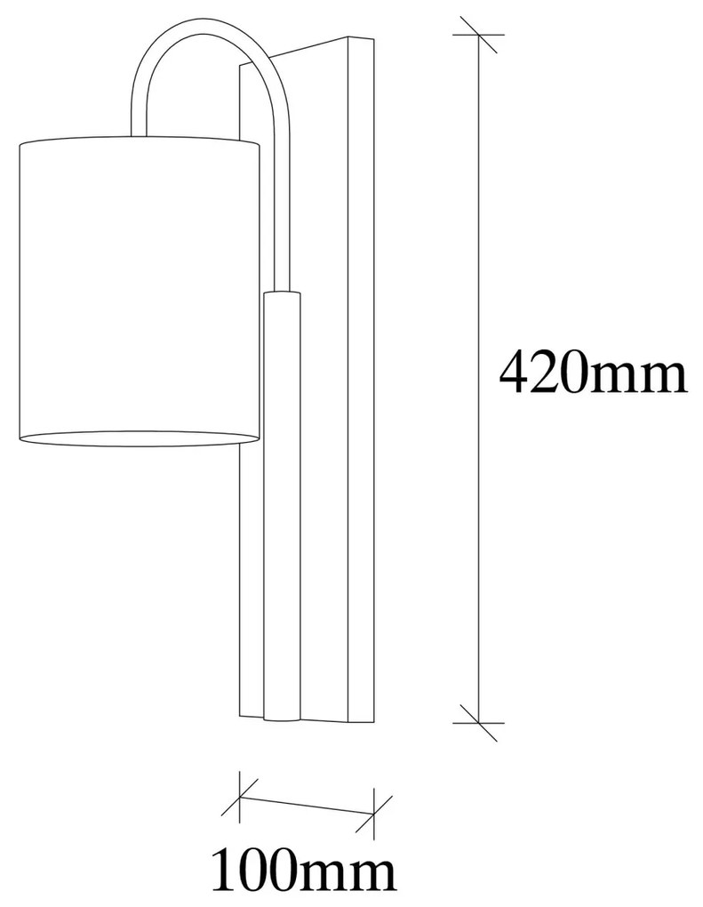 Nástenná lampa Baston II čierna/hnedá