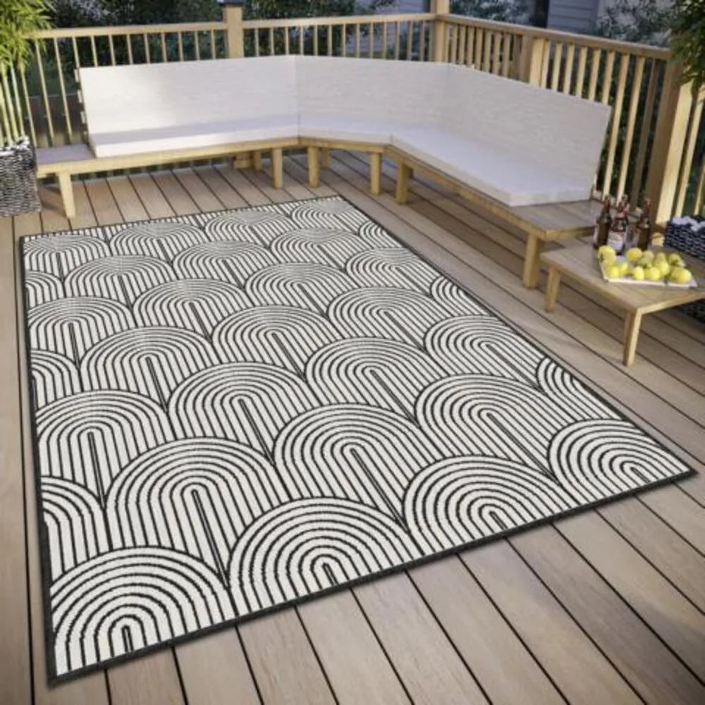 Čierno-biely vonkajší koberec 160x230 cm Pangli Black – Hanse Home