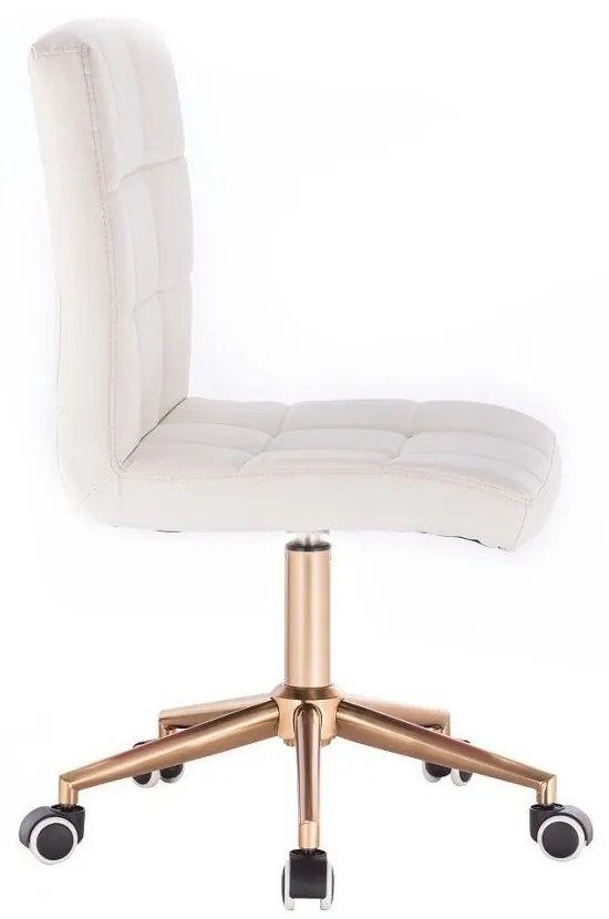 LuxuryForm DESIGN Stolička TOLEDO na zlatej podstave s kolieskami - biela