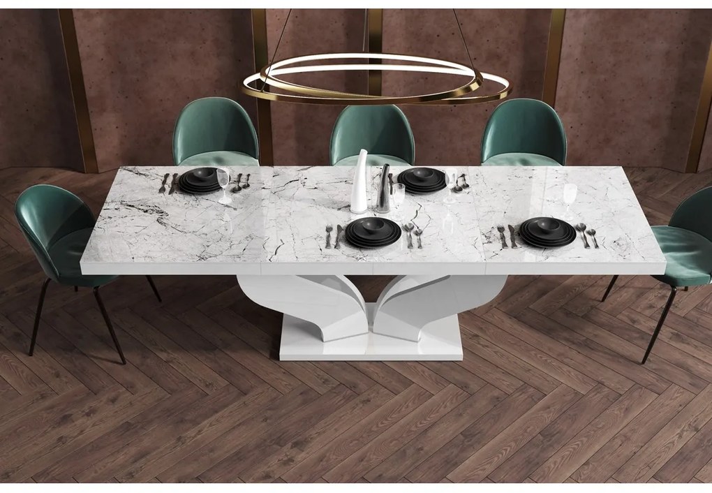 Luxusný rozkladací jedálenský stôl VIVA PRINT mramor viac farieb