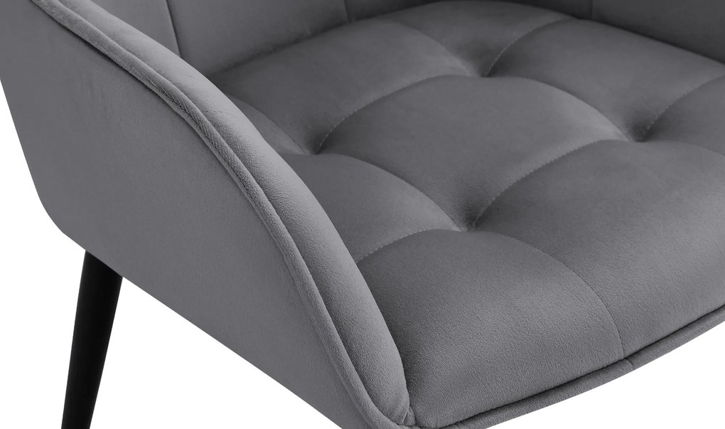 Jedálenská stolička Ferndale - zamat - tmavošedá