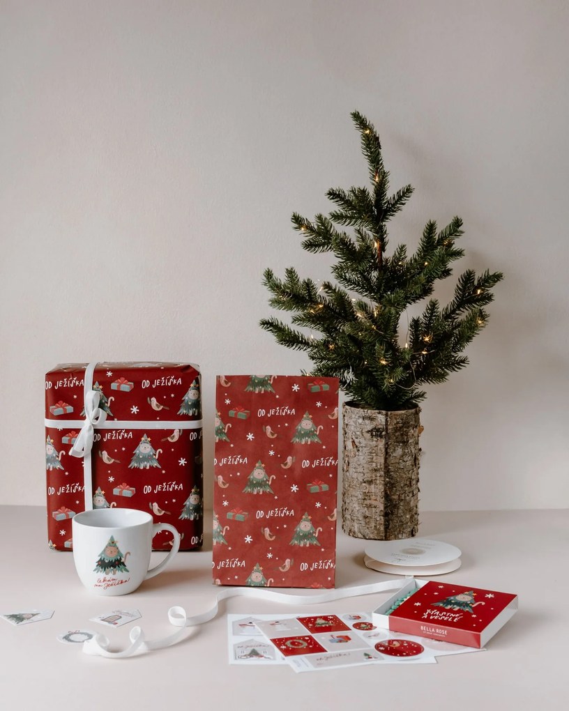 Bella Rose Porcelánový hrnček Šťastné a Veselé s mačkou 350 ml