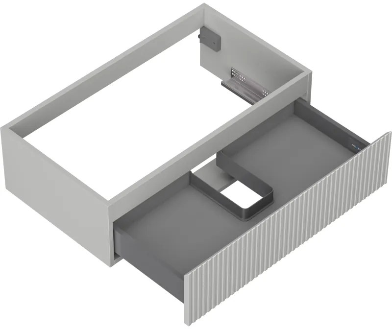 Mexen Rivel, kúpeľňová skrinka 80 cm, 1 zásuvka, drážkovaná, sivá matná, 91A20-08023-1-BF62