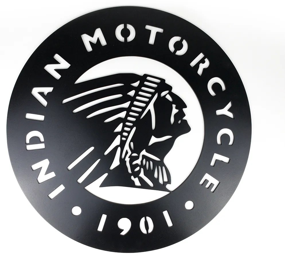 Veselá Stena Drevená nástenná čierna dekorácia Indian Motorcycle