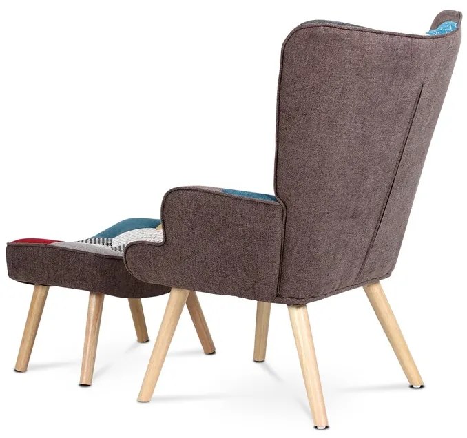 Autronic BONTEC Kreslo ušiak, viacfarebná látka, AK-305 PW2 Farba: Viacfarebná