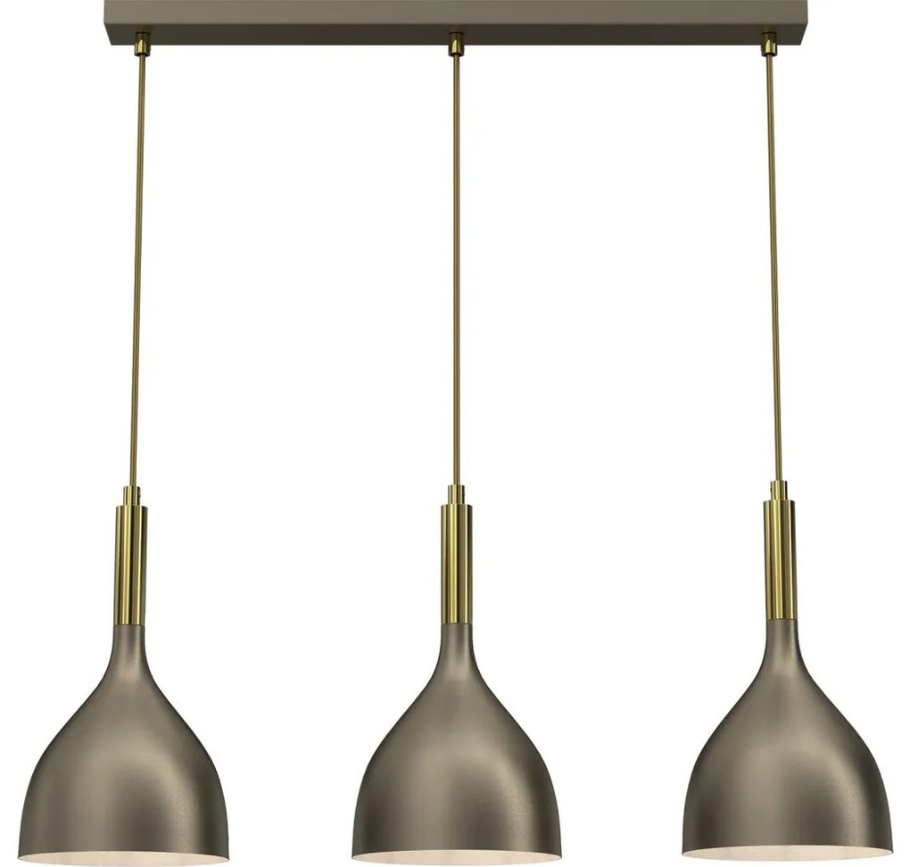 Luster na lanku NOAK 3xE27/15W/230V mosadz/zlatá