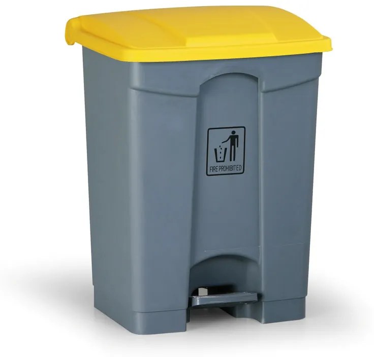 Nášľapný viacúčelový kôš na odpadky 68 l, 480 x 330 x 560 mm, žltá