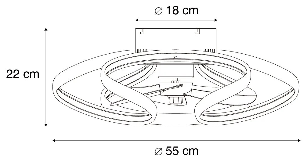 Stropný ventilátor mosadzný 55 cm vrátane LED stmievateľný s diaľkovým ovládaním - Mandy