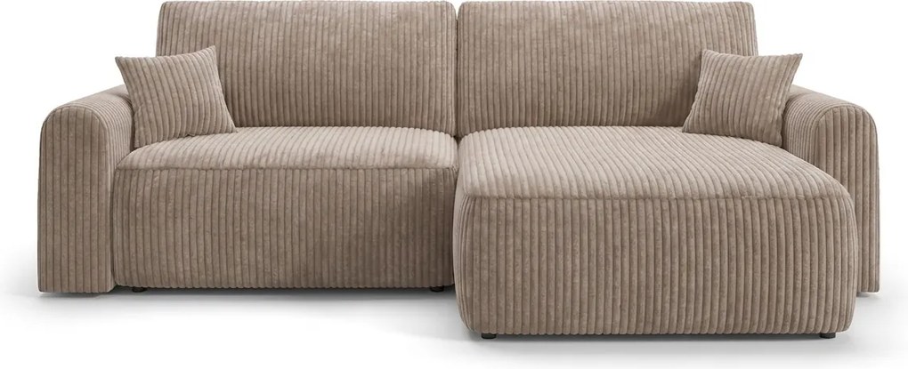 Rozkladacia obojstranná sedacia súprava do L NORDEN TILIA 250x140 cm, svetlohnedá