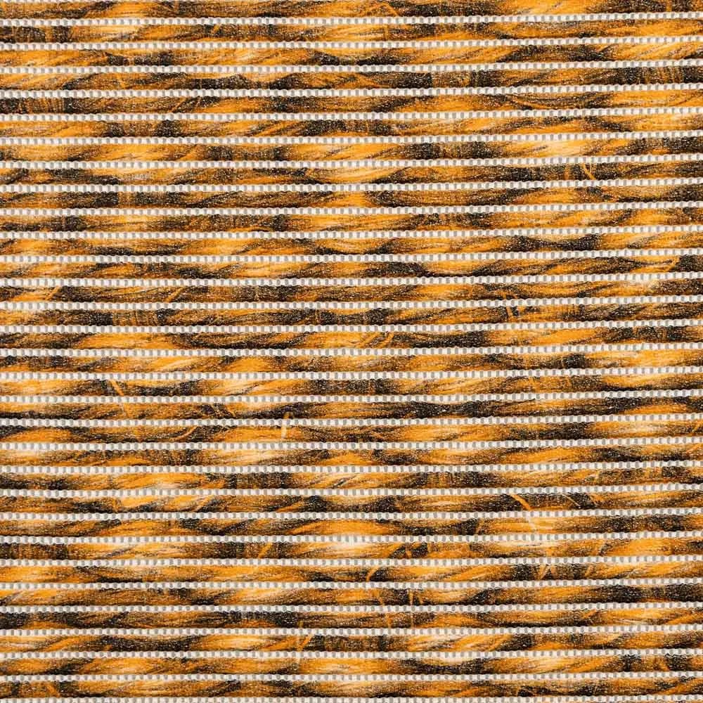 Kúpeľňová penová rohož / predložka PRO-093 Oranžovo-čierny pletený vzor - metráž šírka 65 cm