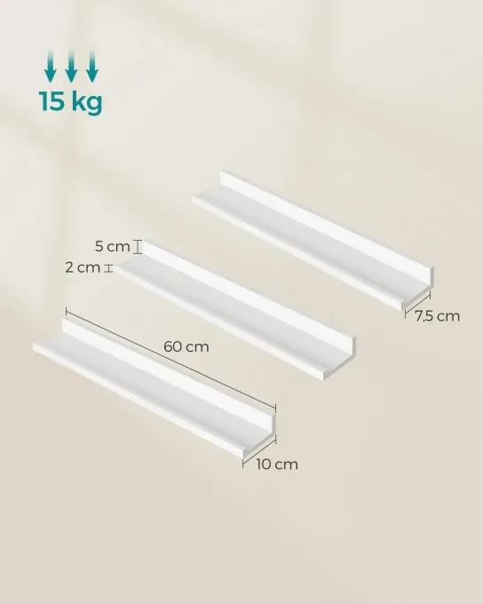 Sada troch nástenných políc LWS061W01
