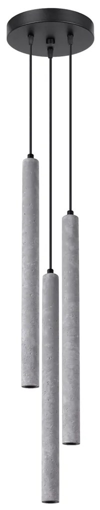 Závesné svietidlo Pastelo, 3x betónové tienidlo, o