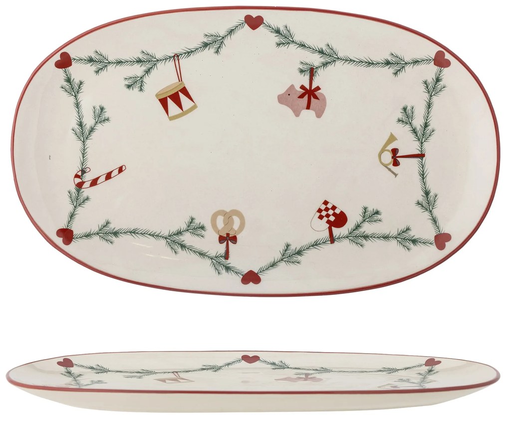 Bloomingville Servírovací tanier Yule Nature Oval 38,5 cm