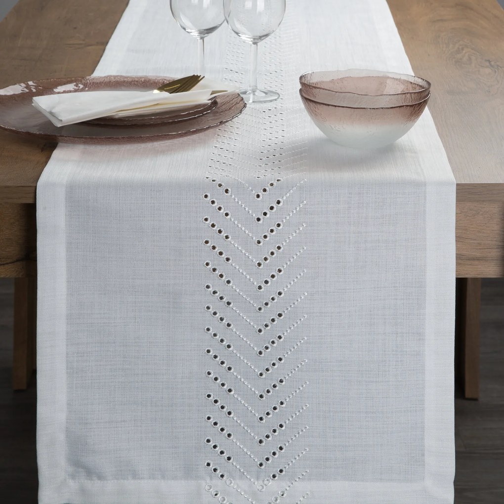 EUROFIRANY BEHÚŇ NA STÔL INES7 40X180 CM SVETLOKRÉMOVÝ