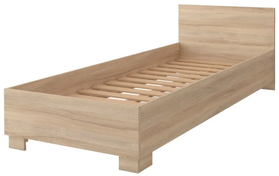 Posteľ 90x200 Svend dub sonoma s roštom