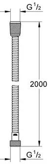 Sprchová hadica Grohe Quickfix kov 2000 mm x 1/2" x 1/2" (DN15) 22103000