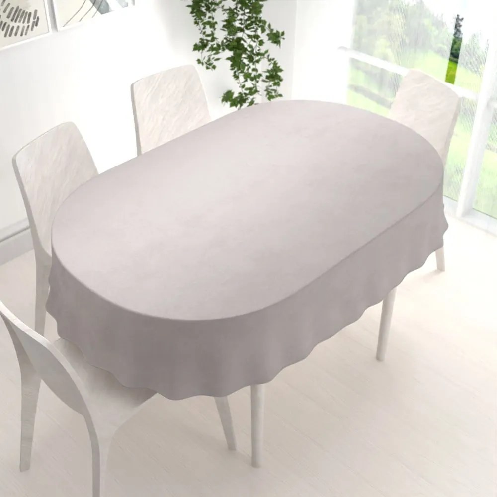 Biante Veľký zamatový oválny obrus Velvet Premium SVP-018 Svetlo sivý 200x260 cm