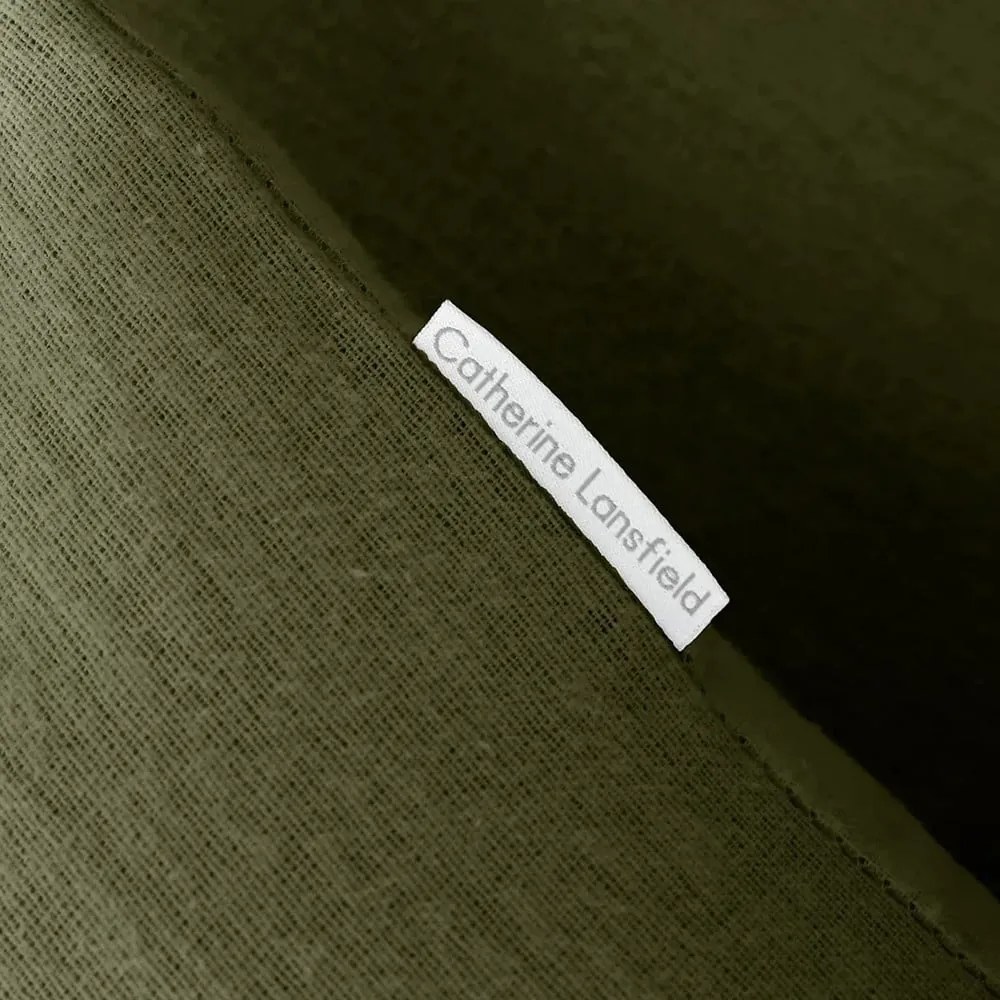 Kaki flanelové obliečky na dvojlôžko/predĺžené 230x220 cm Brushed – Catherine Lansfield