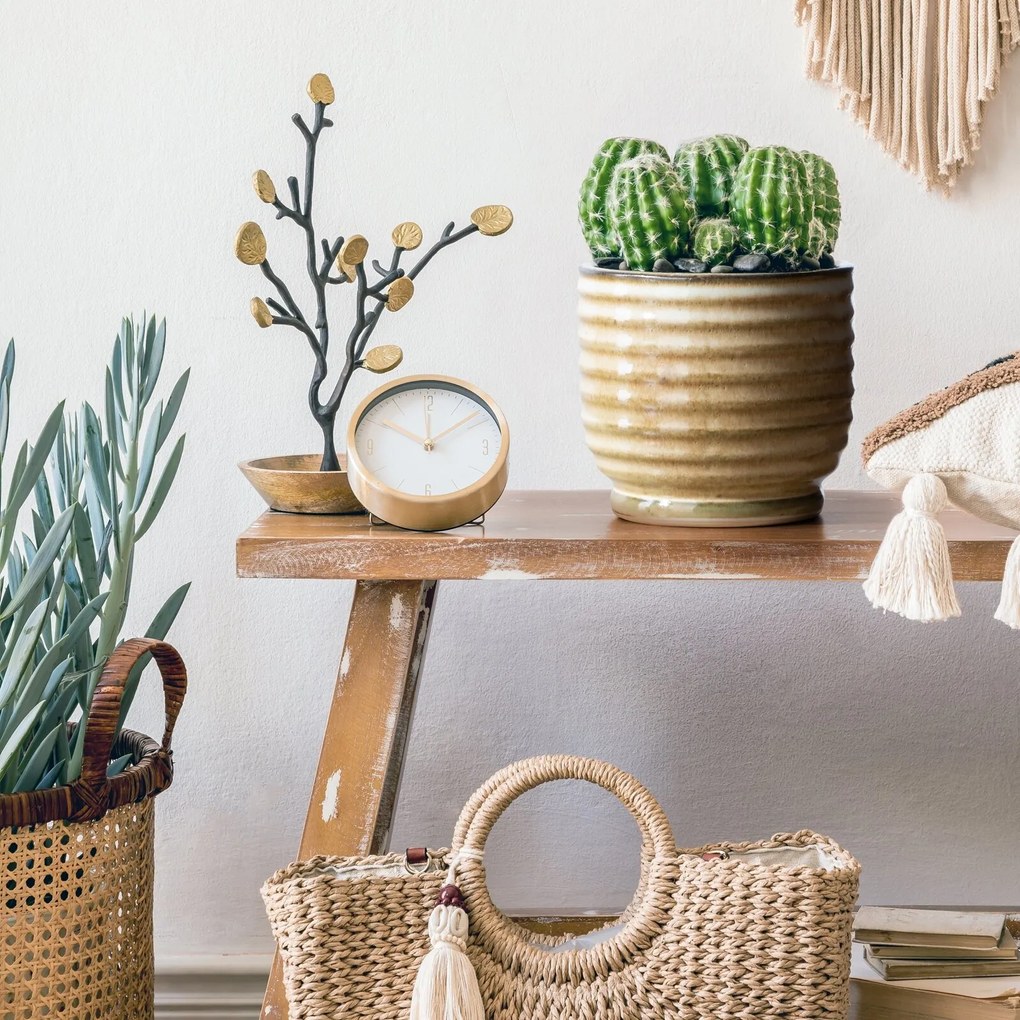 KERAMICKÝ KVETINÁČ (FI) 12X11 CM SVETLOHNEDÁ