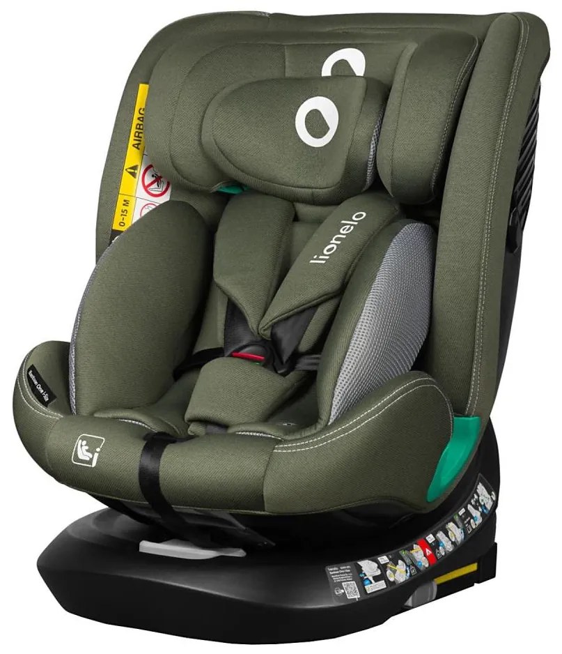 Lionelo - Otočná autosedačka so základňou BASTIAAN ONE i-Size 40-150 cm olivovo zelená