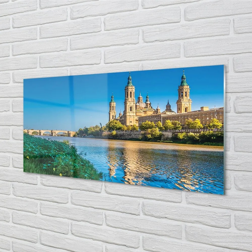 Sklenený obraz Španielsko Katedrála rieky 120x60 cm
