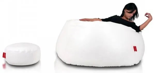 INTERMEDIC SK - Sedací vak MAXI 140x70 cm | extra veľký vak na sedenie a ležanie, 570 l Farba: E01 - Biela (ekokoža)