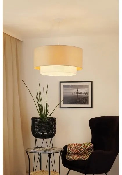 Brilagi - Luster na lanku ARIZONA BOHO 1xE27/15W/230V pr. 60 cm béžová/biela