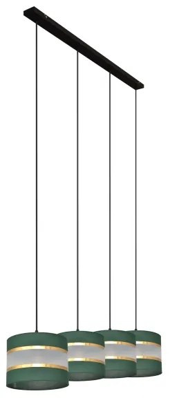 Luster na lanku HELEN 4xE27/15W/230V zelená/zlatá