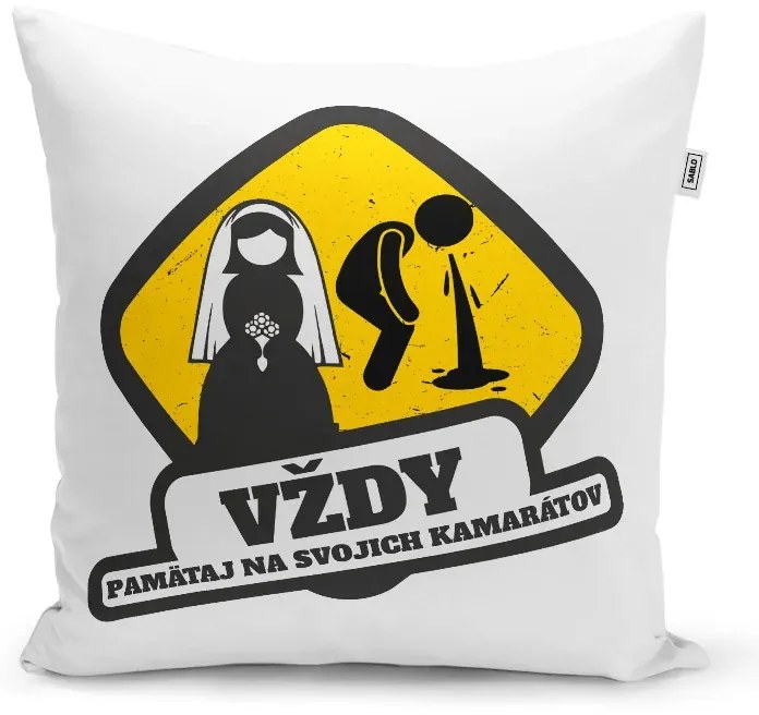 Sablio Vankúš Vždy pamätaj na svojich kamarátov: 40x40 cm