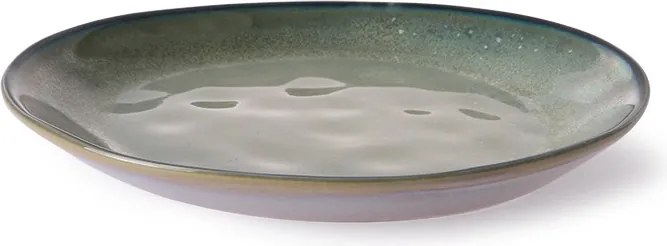 Tyrkysovo šedý ručne tvarovaný dezertný tanier Home Chef - 20 * 19 * 2,3 cm
