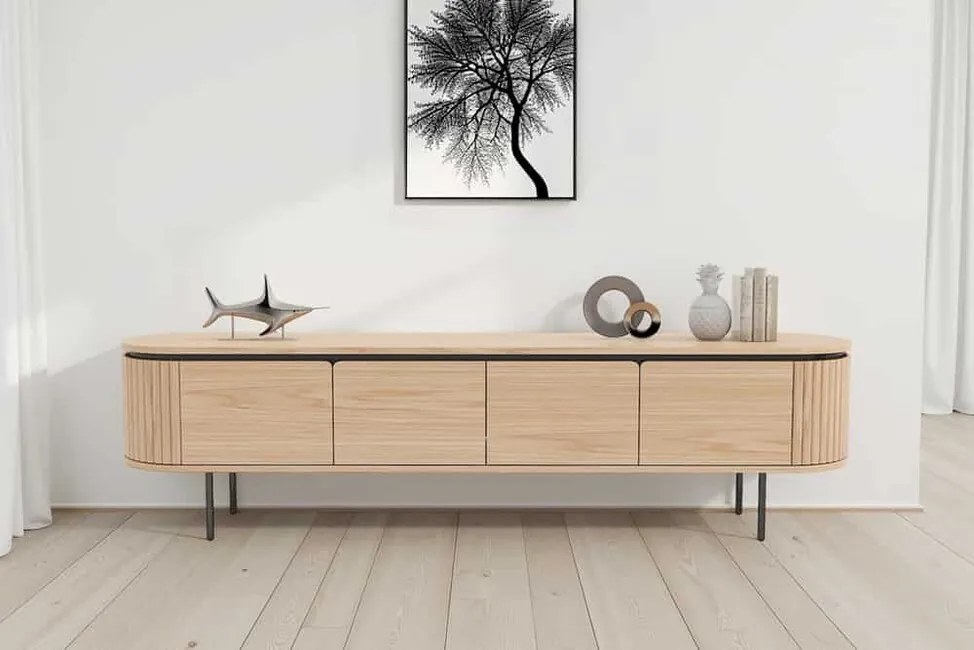 Moderný TV stolík Dalvik dubová dyha 200cm
