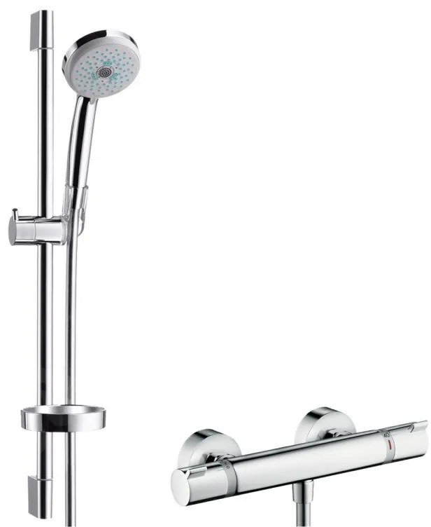 Hansgrohe Croma 100, sprchový set s termostatom, 3 prúdy, tyč 650 mm, chrómová, HAN-27086000