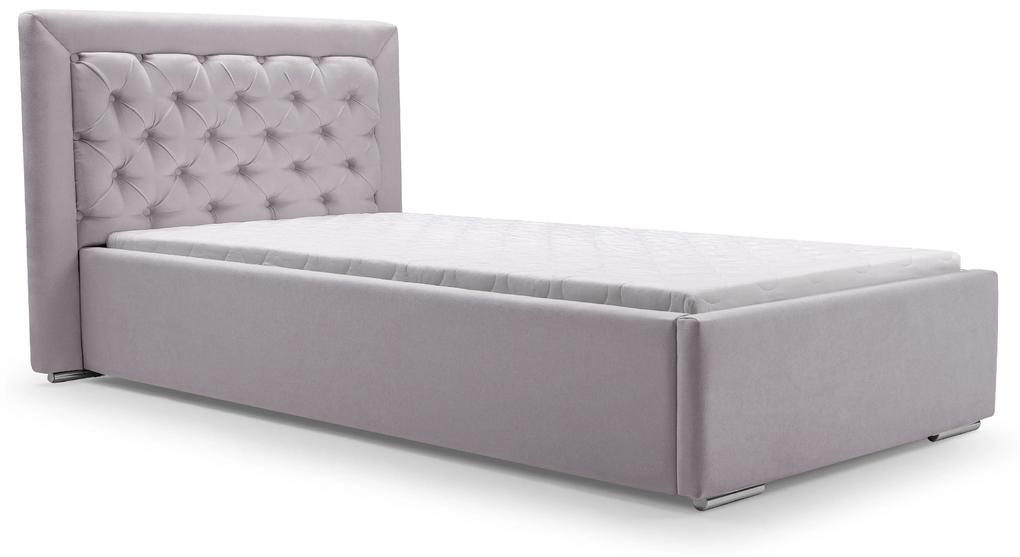 Čalúnená jednolôžková posteľ Danielle | 90 x 200 cm Farba: Sivá Velva 15
