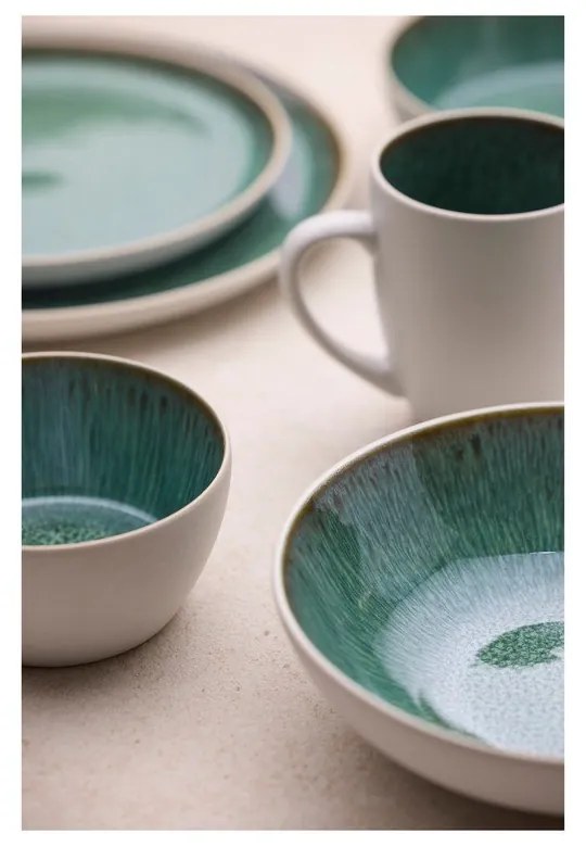 Biela/zelená miska z kameniny 400 ml Gastro White/Green – Bitz