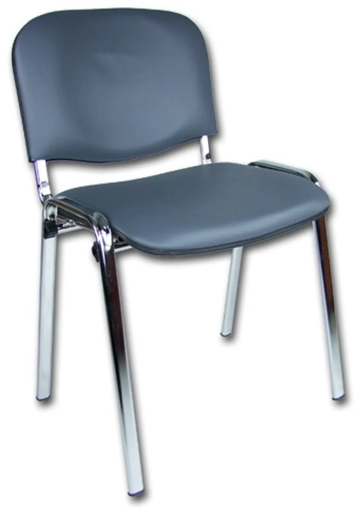 Konferenčná stolička ISO eko-koža CHROM Čierna D1 EKO