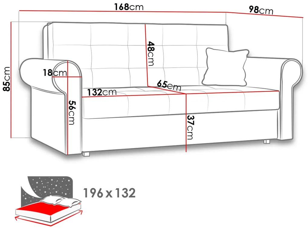 Rozkladacia pohovka Carivia Silver III (mono 235) (s úl. priestorom). Vlastná spoľahlivá doprava až k Vám domov. 1053612