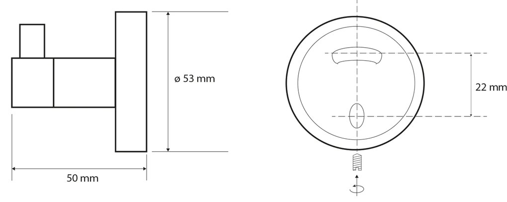 Sapho Sapho, X-ROUND E háčik, chróm, XR205