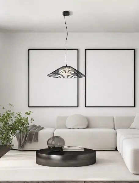 LED čierny moderný luster Brume 60