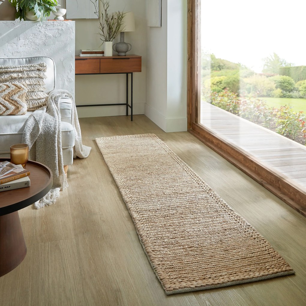 Behúň Drew Braid Border Natural, 60x230, béžová, chodba / predsieň, Flair Rugs