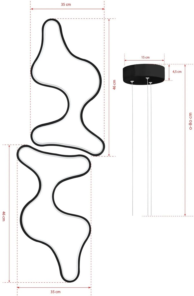 Stropní LED svítidlo DUPLE ARTISAN černé/studená bílá
