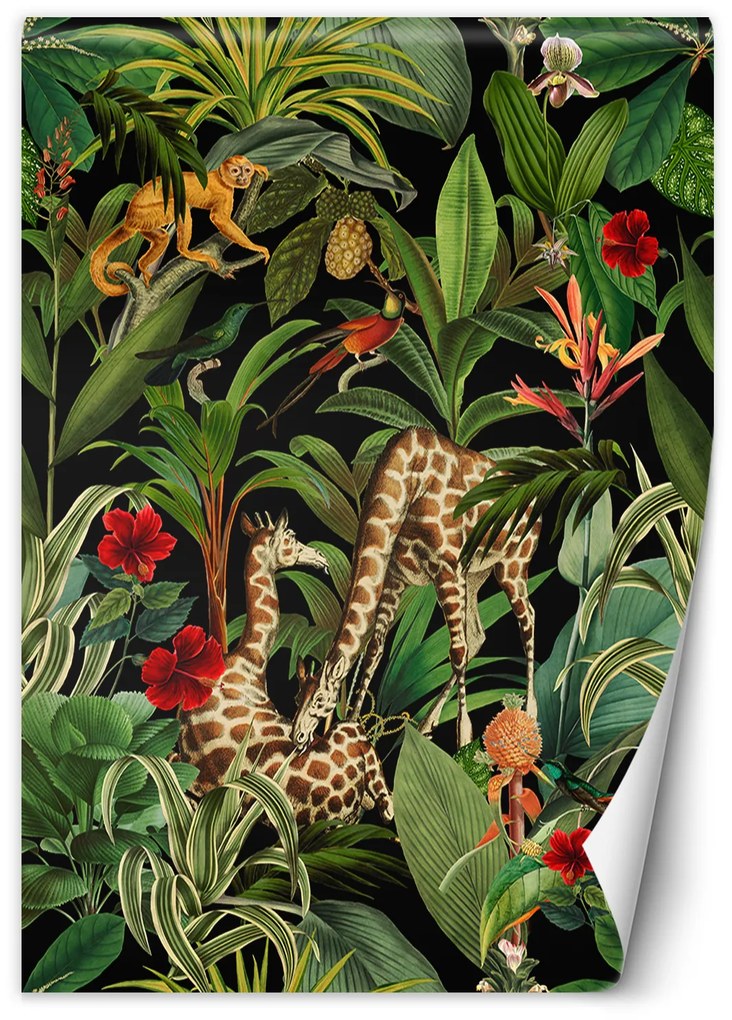 Gario Fototapeta Zvieratá na pozadí zelených listov - Andrea Haase Materiál: Vliesová, Rozmery: 200 x 280 cm