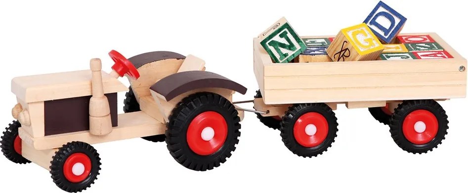 Bino Traktor s vlečkou a kockami