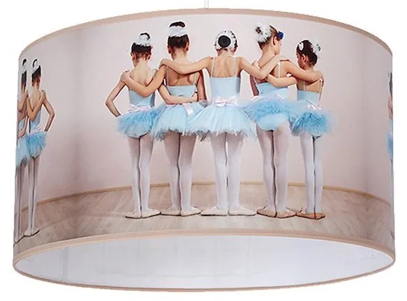 Detské závesné svietidlo Ballerina, 1x plastové tienidlo so vzorom, w