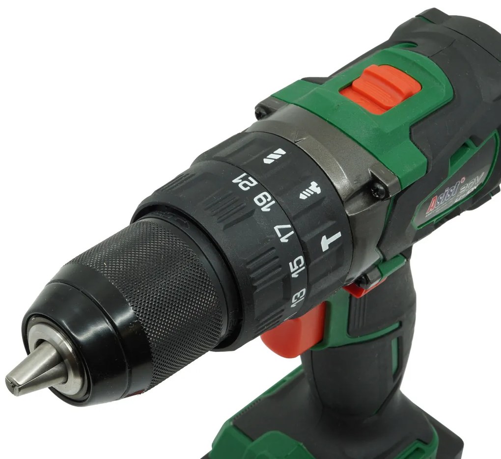 ASIST Aku vŕtačka 20V Li-Ion, bezuhlíkový motor, 2-rýchlostná