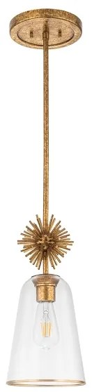 Quoizel STARING-MP-DG-CLEAR-Luster STARING 1xE27/40W/230V pr. 18,4 cm zlatá/číra