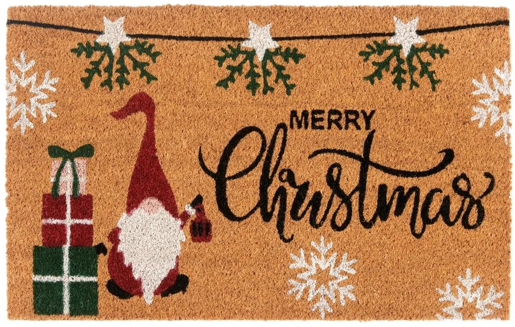 Hanse Home, Rohožka Trpaslík s darčekmi 106194 - na von aj na doma, 40x70, hnedá, chodba / predsieň