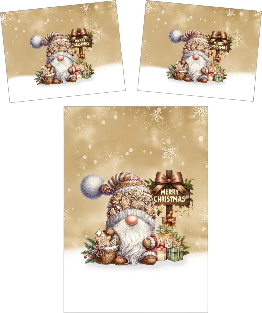 3D obliečky z mikrovlákna GINGER GNOME hnedé Rozmer obliečky: 70 x 90 cm | 140 x 200 cm