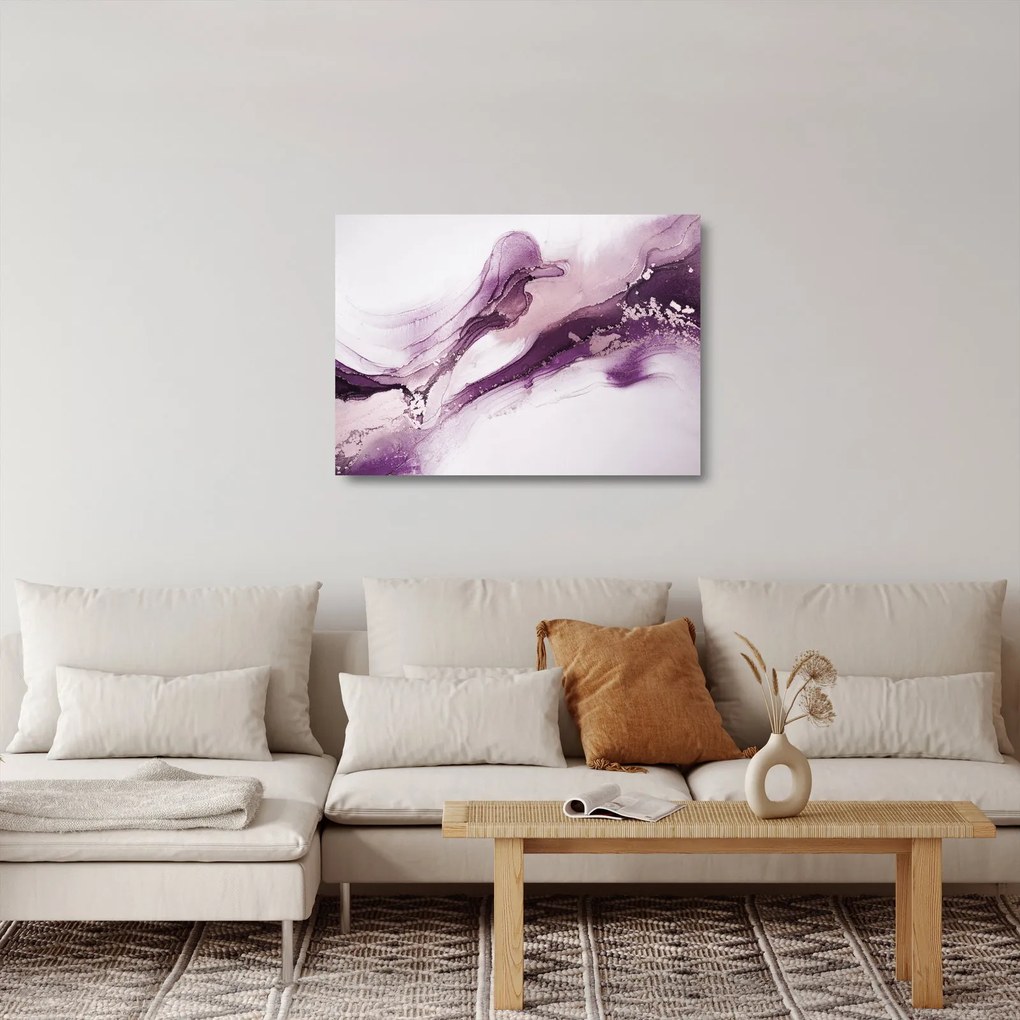 Sklenený obraz - Purple fluid art (70x50 cm)