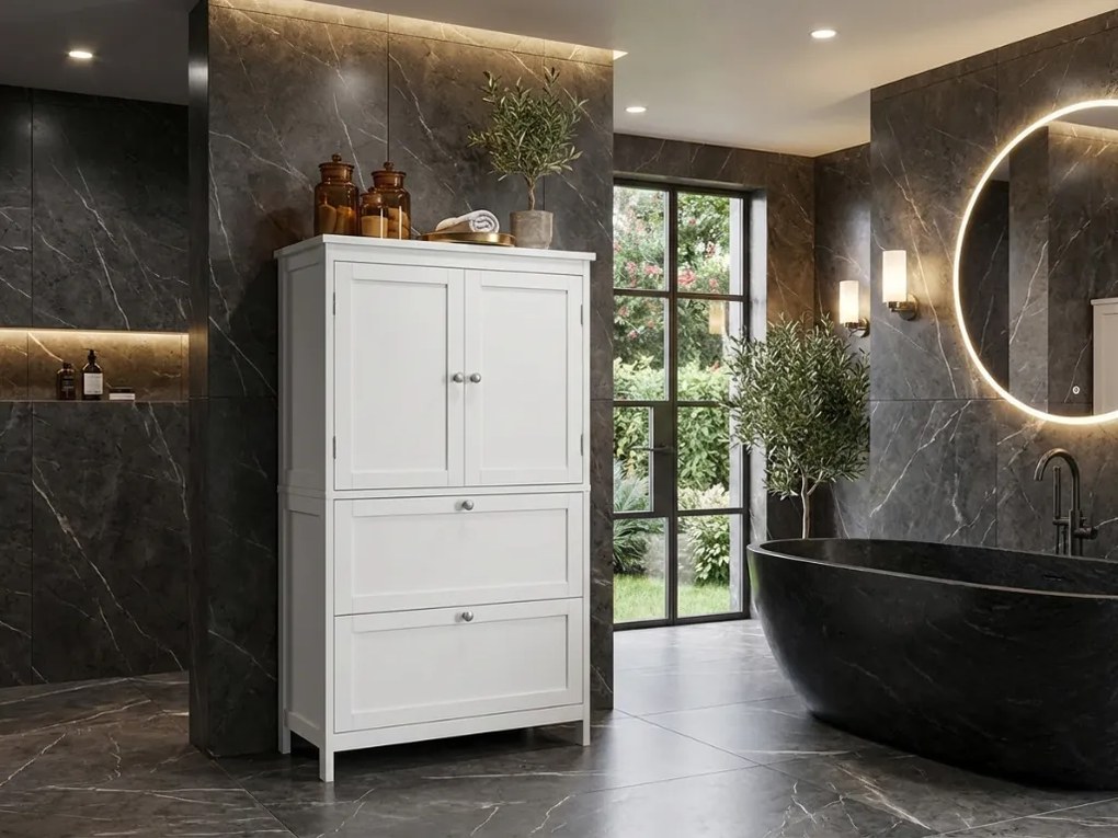 Kúpeľňová skrinka LAVORANO 110x60 cm, biela