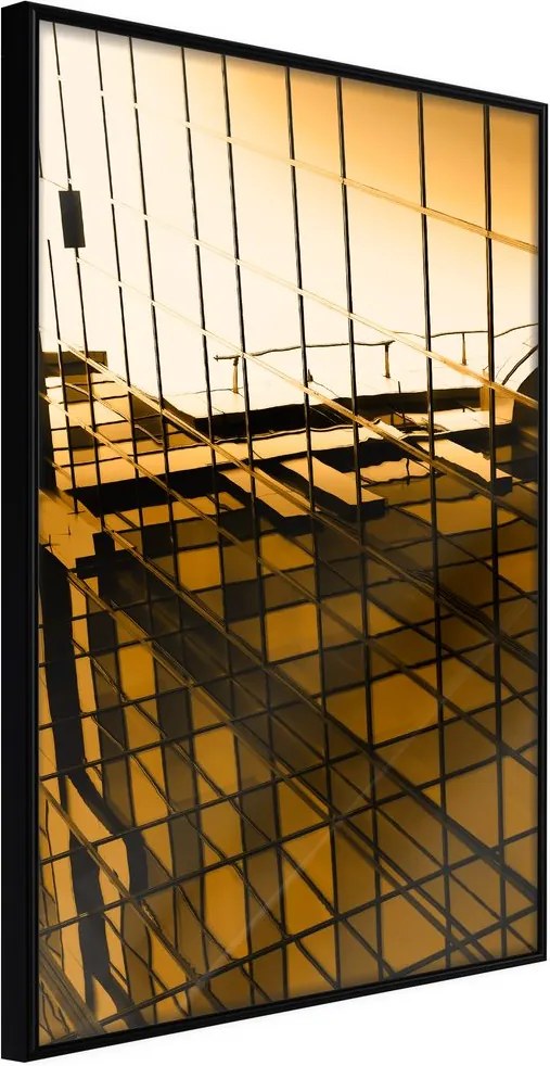 Plagát žlté sklo mrakodrapu - Steel and Glass